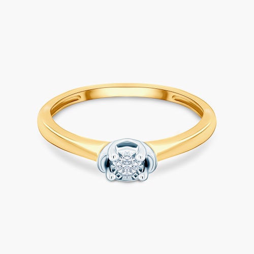 Pierścionek zaręczynowy SAVICKI: dwukolorowe złoto, diament